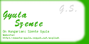 gyula szente business card